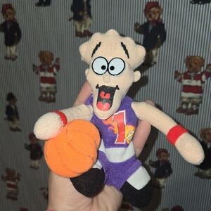 Vtg Warhead Cartoon Character Plush Toy with Basketball Slam Dunk Wally